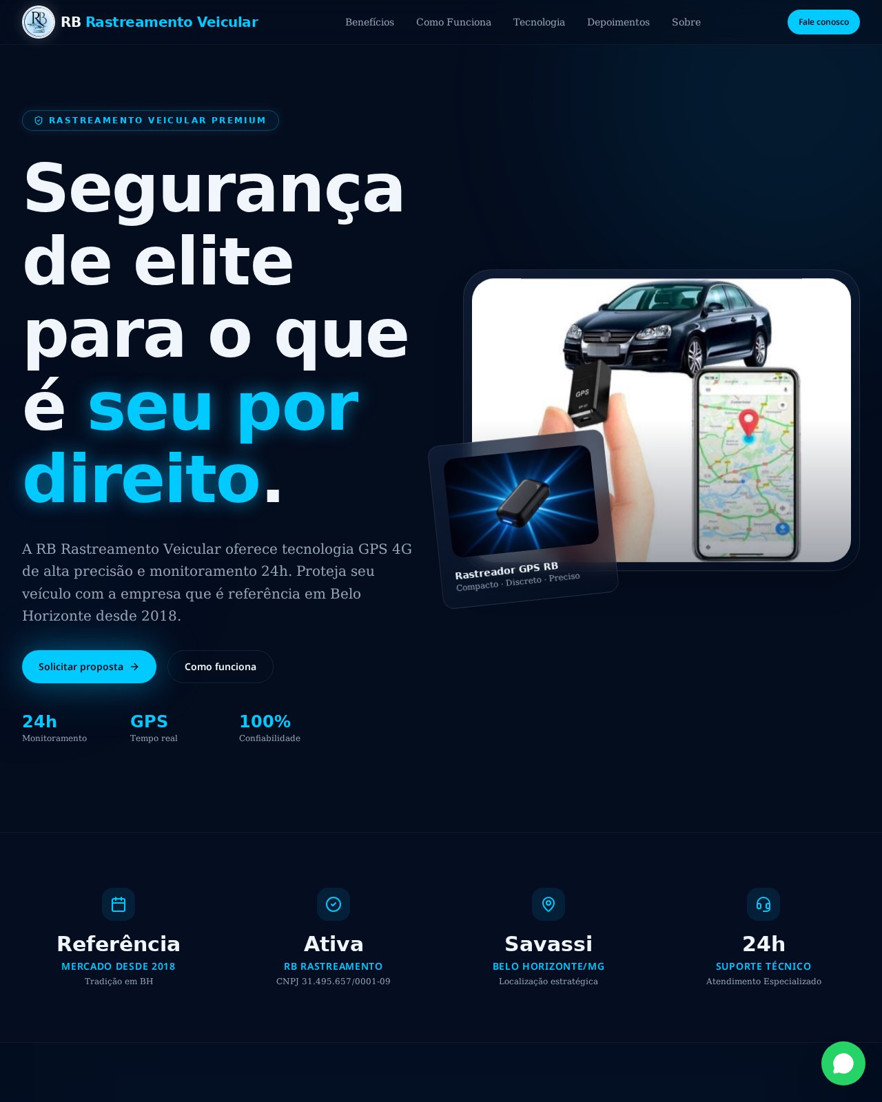 Preview do projeto RB Rastreamentos